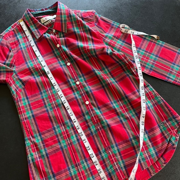 Vineyard Vines Women's Jolly Plaid Classic Button Down Shirt Top Size 8 - Picture 13 of 13